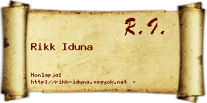 Rikk Iduna névjegykártya